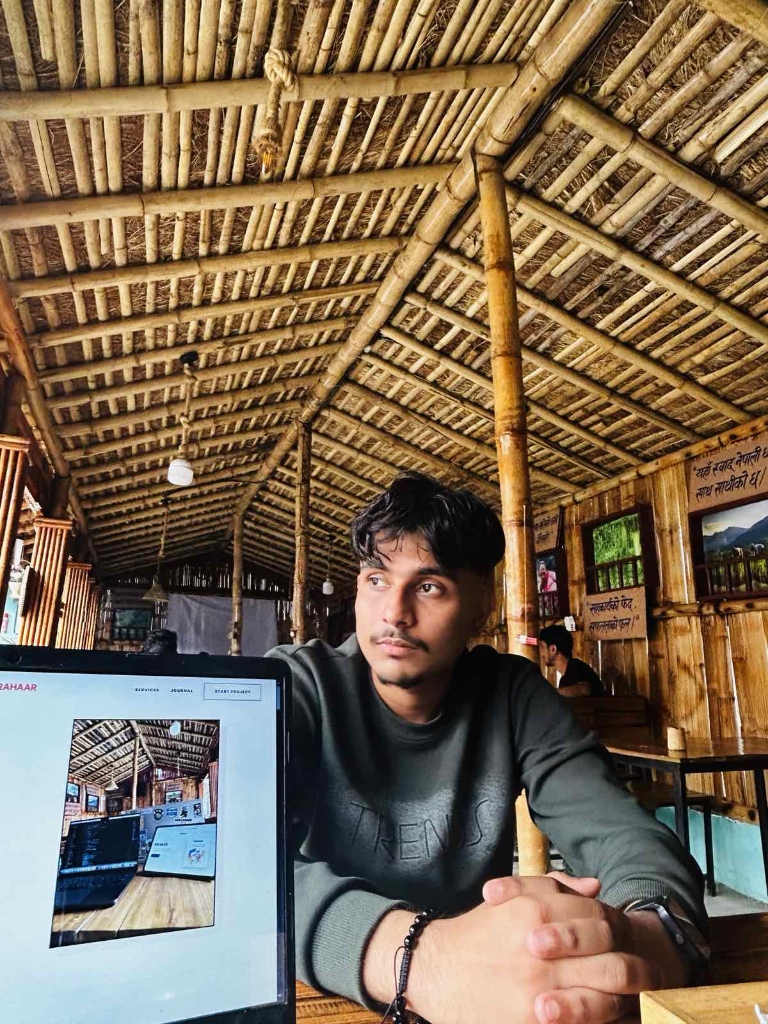 Shivam coding at bamboo cafe